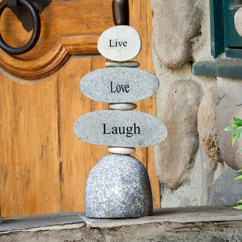 Cairn Sculpture - Live Love Laugh