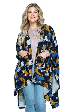 Wrap Hooded Colorblock Loose Fit