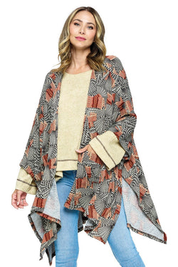 Wrap Abstract Print Loose Fit