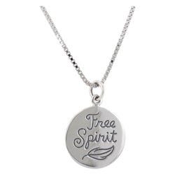 Free Spirit Word Necklace in Sterling Silver