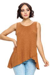 Tank Top Casual Waffle Knit
