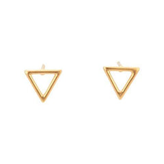 Open Triangle Design Earrings in Gold
