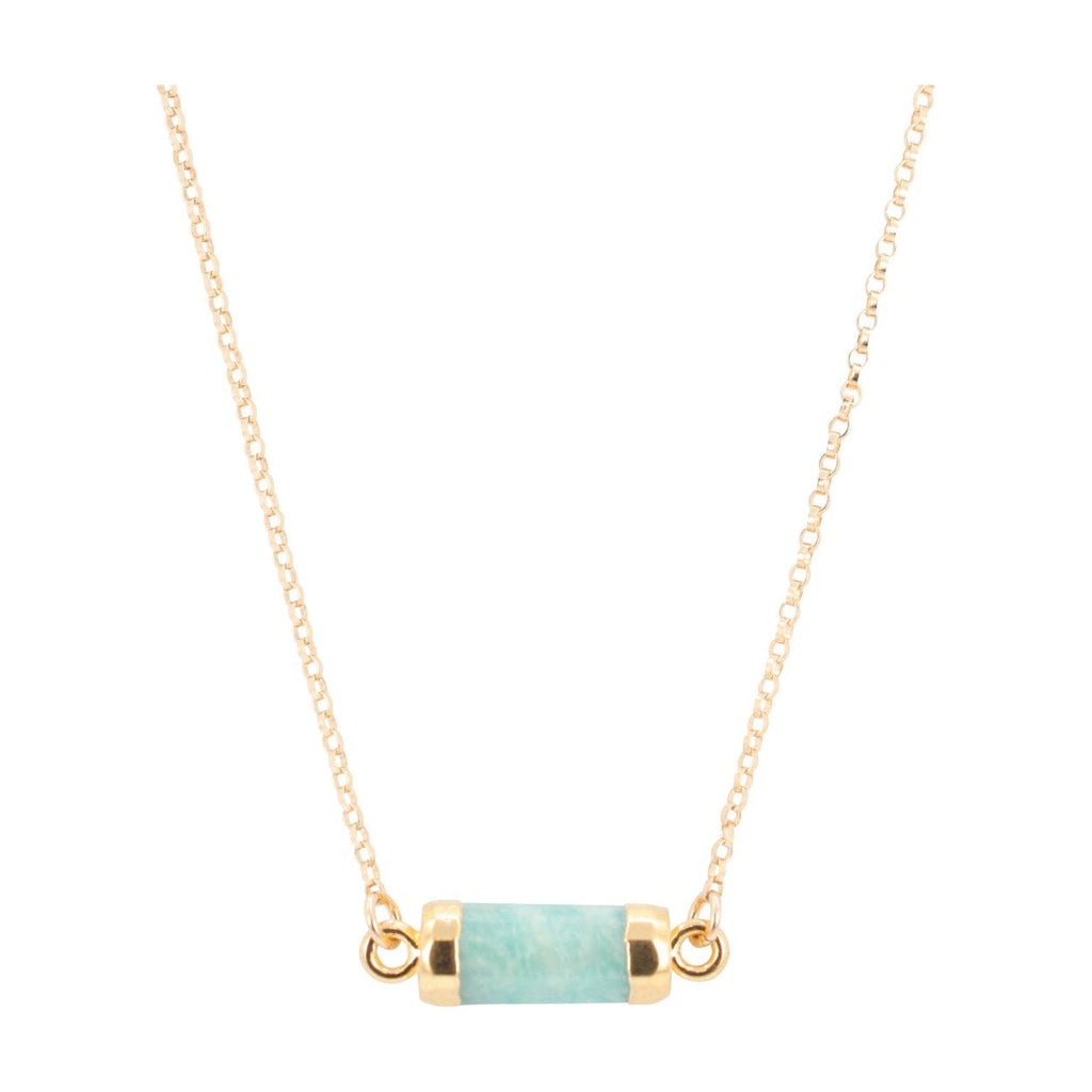 Petite Gemstone Bar Necklace in Gold or Silver,