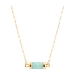 Petite Gemstone Bar Necklace in Gold or Silver,