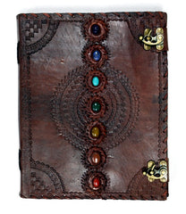 Chakra Stones Leather Embossed Journal Medium