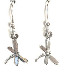 Small Dragonfly Sterling Silver Dangle Earrings