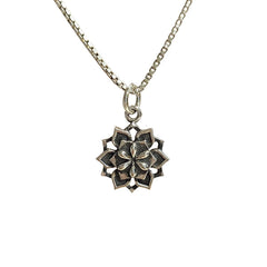 Lotus Mandala Necklace in Sterling Silver, #6113