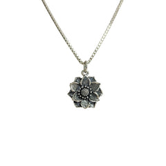 Realistic Lotus Necklace in Sterling Silver