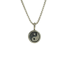 Small YIN YANG Necklace in Sterling Silver 16