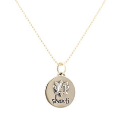 Shanti Lotus Necklace in Bronze on a Gold Fill Bead Chain