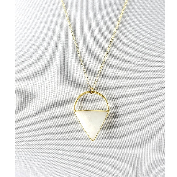 Limited Edition Moonstone Gemstone Focal Pendant Necklace in Gold Vermeil Adjustable 24