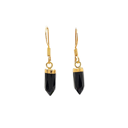Gold Gemstone Point Dangle Earrings