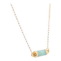 Petite Gemstone Bar Necklace in Gold or Silver,