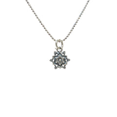 Petite Lotus Mandala Necklace in Sterling Silver