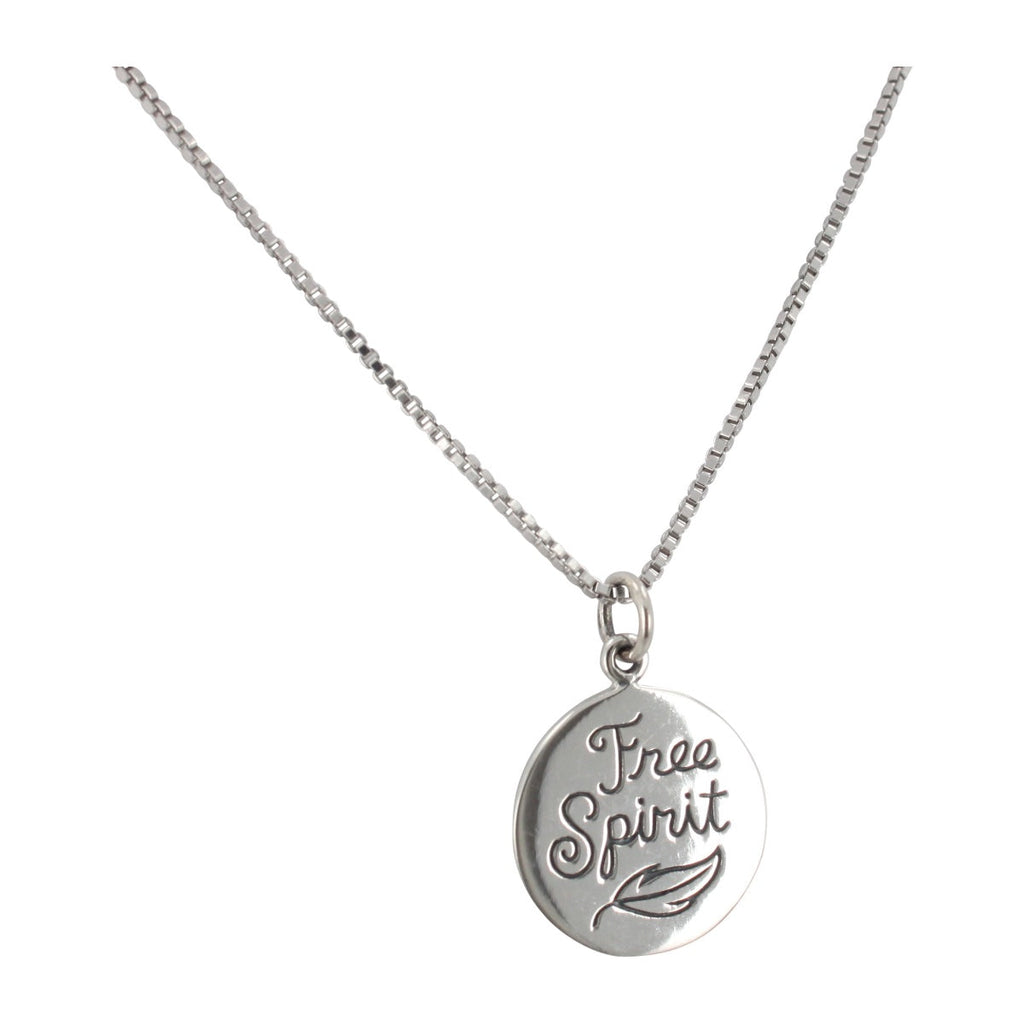 Free Spirit Word Necklace in Sterling Silver