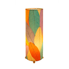 Inch Cocoa Leaf Cylinder Table Lamp Multi
