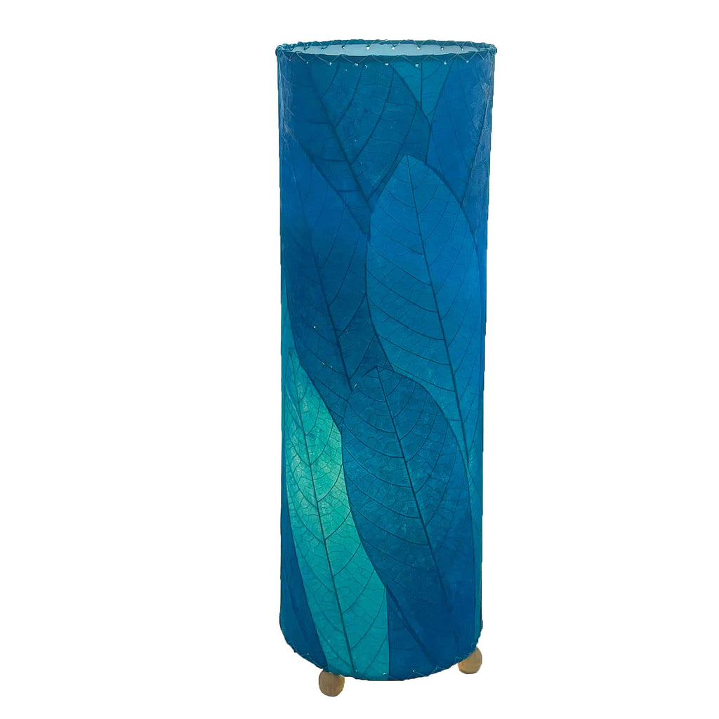 Inch Cocoa Leaf Cylinder Table Lamp Marine Blue