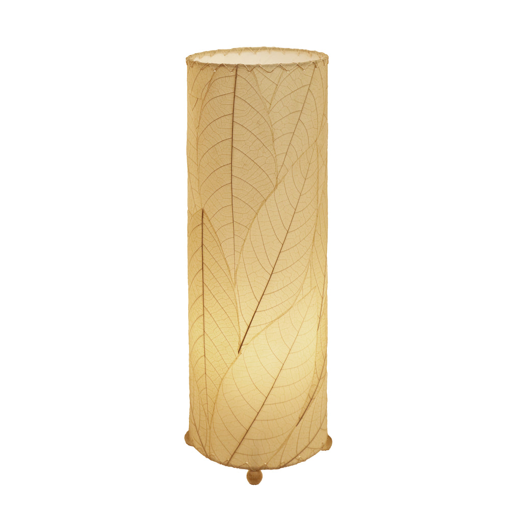 Inch Cocoa Leaf Cylinder Table Lamp Natural