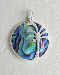 Palm Tree Pendant  Double Sided 24mm