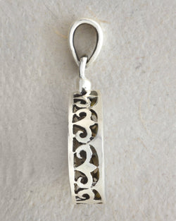 Thick Etched Oval Pendant