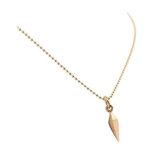 Tiny Spike Necklace in Bronze on 16