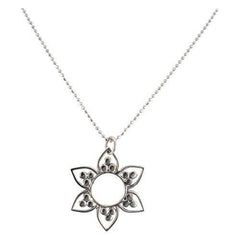 Lotus Flower Necklace in Sterling Silver,