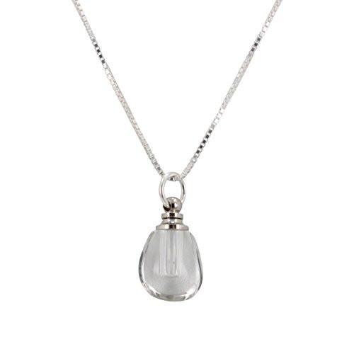 Tiny Teardrop Glass Essential Oil Diffuser Necklace, Choose Your Color