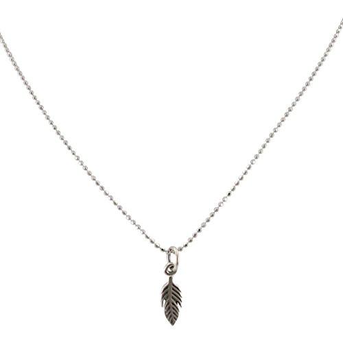 Tiny Feather Necklace in Sterling Silver