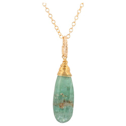 Kyanite Gemstone Necklace on Gold Filled Chain