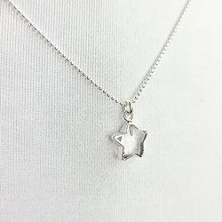 Star Shape Gemstone Necklace in Sterling Silver, Stone Choice