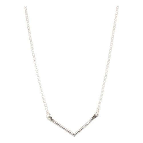 Hammered Chevron Bar Necklace in Sterling Silver