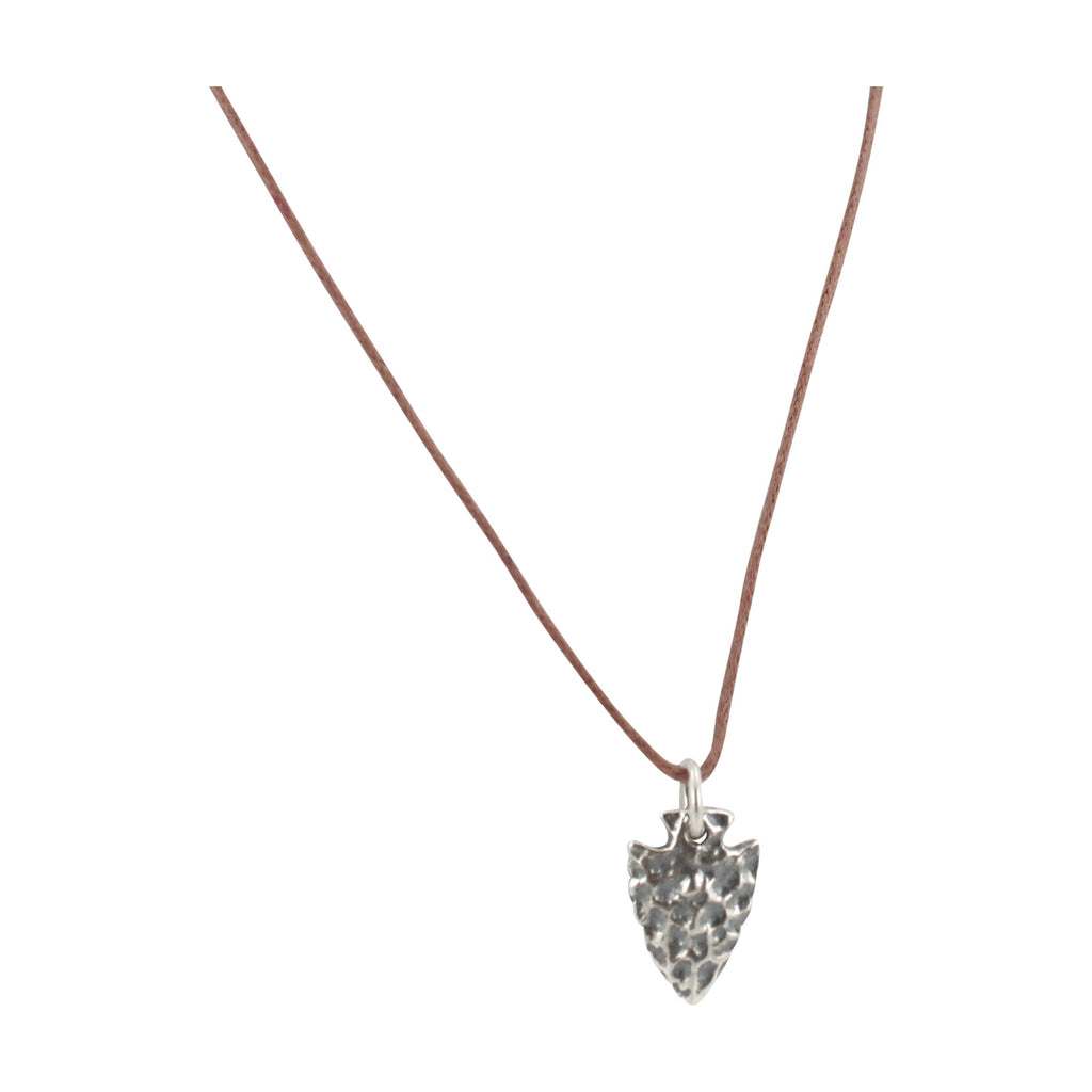Small Silver Arrowhead Necklace on 16
