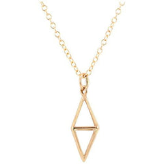 Small Geometric Necklace in Bronze