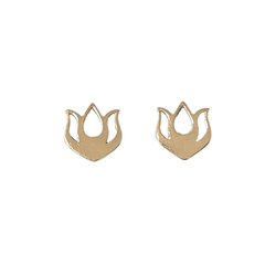 Limited Edition Small Lotus Bud Flower Stud Earrings in Sterling Silver