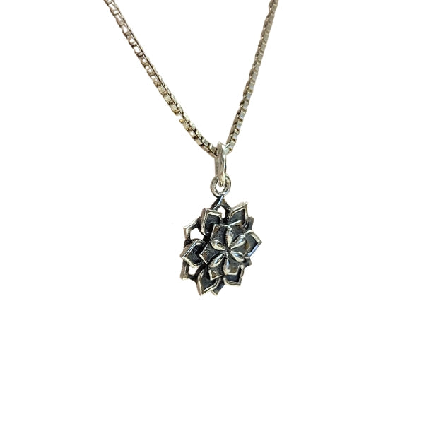 Lotus Mandala Necklace in Sterling Silver, #6113