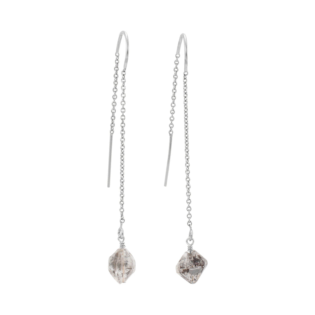 Herkimer Diamond Threader Earrings