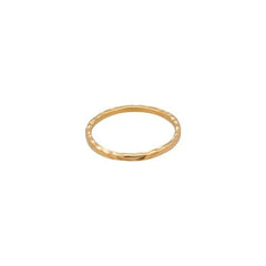 Thin Hammered Stack Ring in Gold