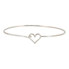 Sterling Silver Bangle Bracelet with Heart