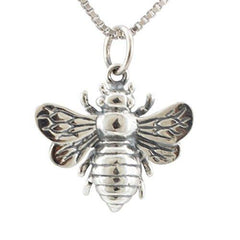 Honey Bee Necklace in Sterling Silver