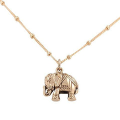Elephant Charm in Natural Bronze on Gold Fill Chain