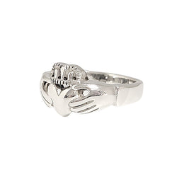 Large Heavy Irish Friendship & Love Band Celtic Claddagh Ring in Sterling Silver, Sizes 5, 8, and 9