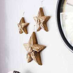 Teak Driftwood Stars Set of 3