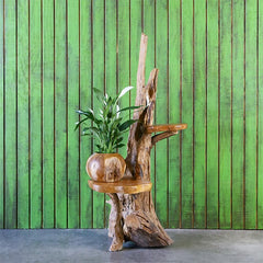 Harini Driftwood Stand with 2 Teak Shelves