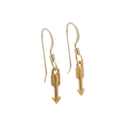 Small Gold Arrow Dangle Earrings