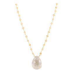 Rutilated Quartz and Citrine Gemstone Necklace