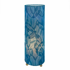 Guyabano Leaf Cylinder Table Lamp Marine Blue