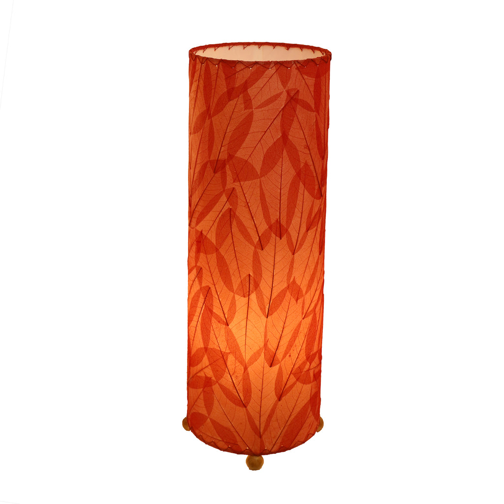 Guyabano Leaf Cylinder Table Lamp Red