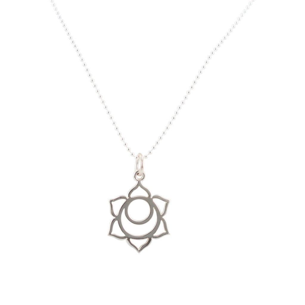 Chakra Necklace in Sterling Silver on 18
