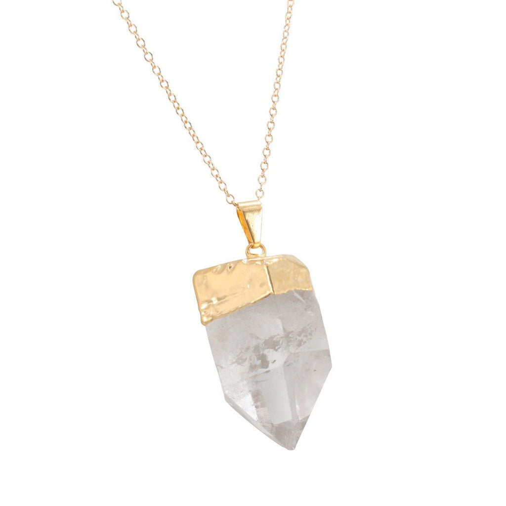 Large Clear Quartz Gemstone Necklace