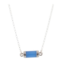 Petite Gemstone Bar Necklace in Gold or Silver,